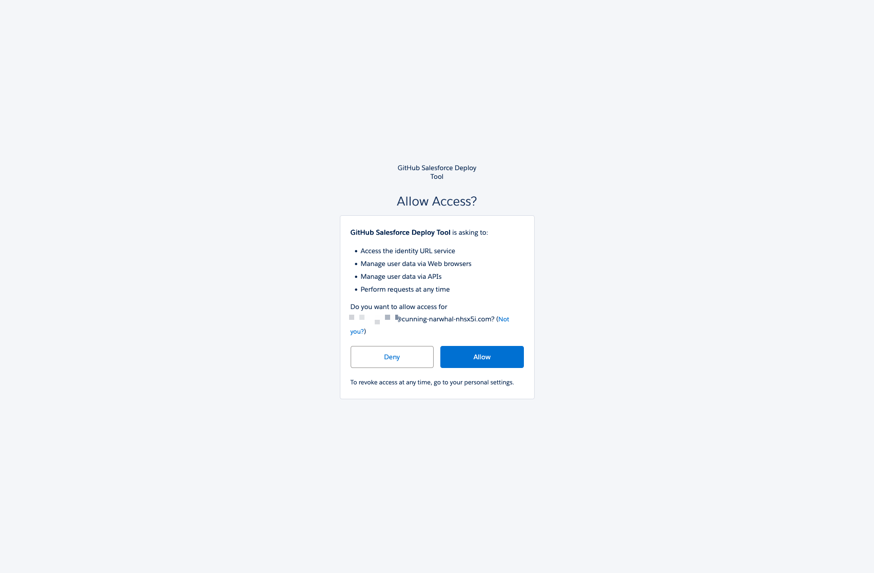 Allow access prompt